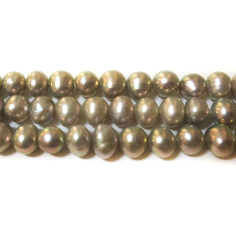 16 inches 6-7mm A+ Silver Gray Round Pearls Loose Strand