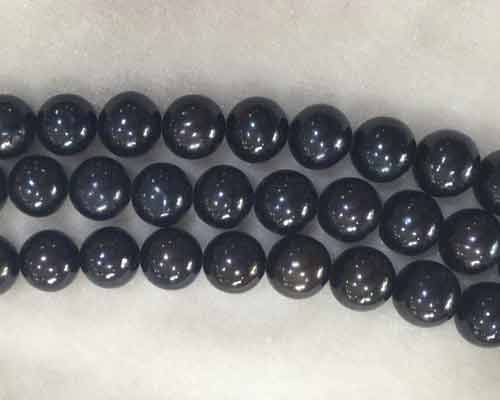 16 inches 9-10mm A+ Black Round Freshwater Pearls Loose Strand