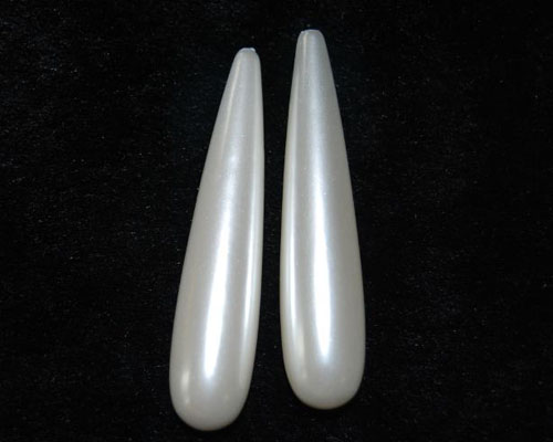 40x9mm White Raindrop Mother of Shell Pearl Beads,Sold by Pair