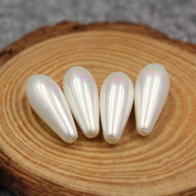 Wholesale 8x21mm White Raindrop Mother of Shell Pearl Beads,Sold by Piece