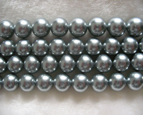 16 inches Gray Round Shell Pearls Loose Strand