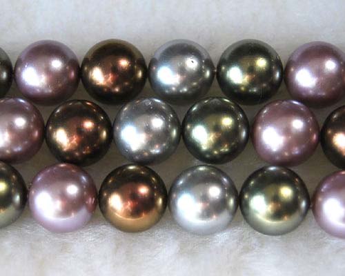 Wholesale 14mm Round Shaped Multicolor Shell Pearls Loose Strand