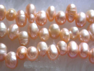 16 inches Natural Pink 6-7mm Side Drilled Dancing Pearls Loose Strand