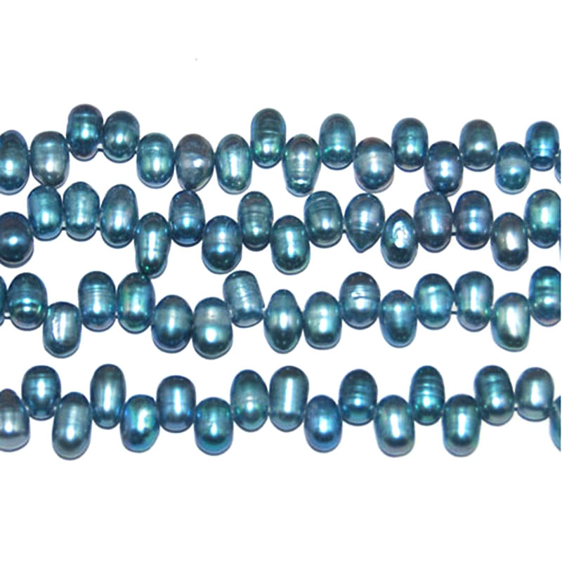 16 inches 5-6mm Blue Wheat Dancing Pearls Loose Strand