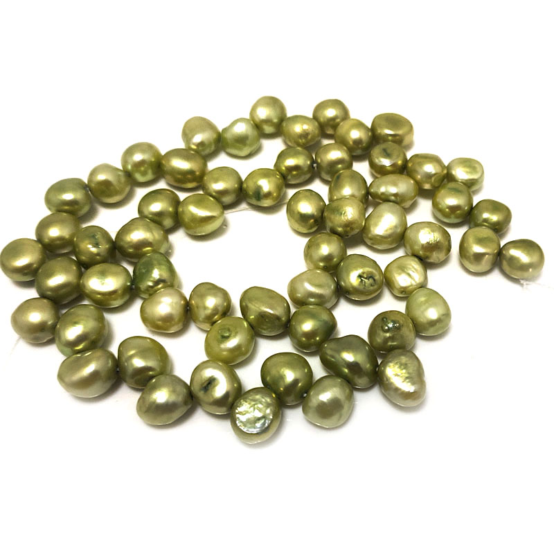 16 inches 8-9mm Green Natural Dancing Pearls Loose Strand