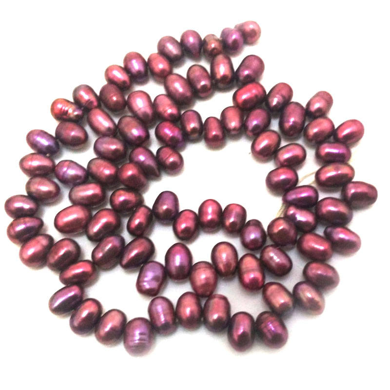 16 inches 6-7mm Purple Side Drilled Natural Dancing Pearls Loose Strand