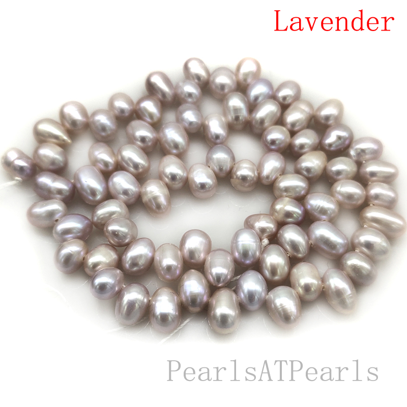 16 inches 5-6mm Natural Lavender Side Drilled Dancing Pearls Loose Strand